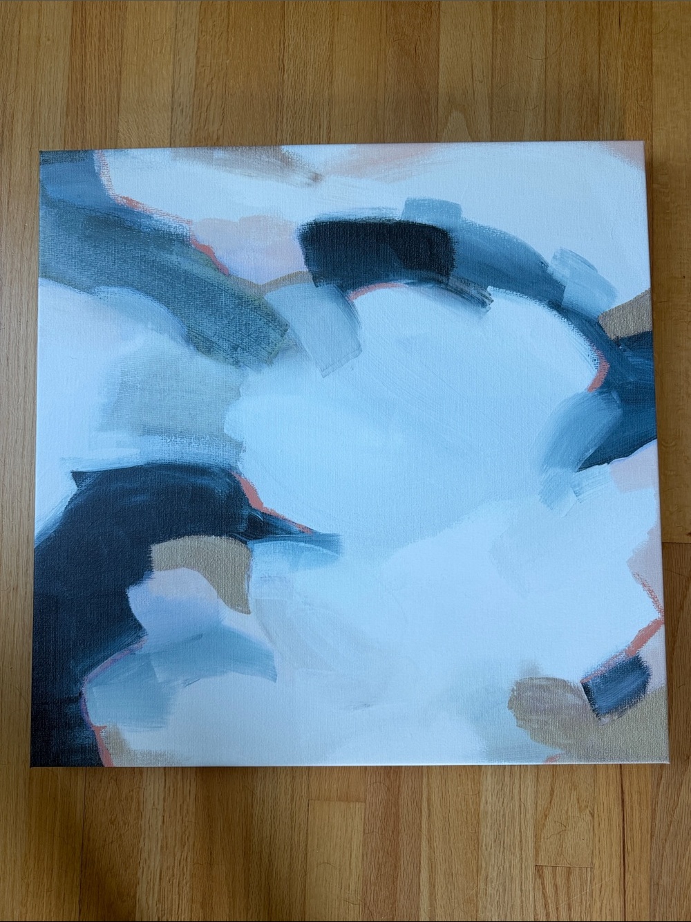 Minted Abstract Blue, pink White Canvas Wall Art